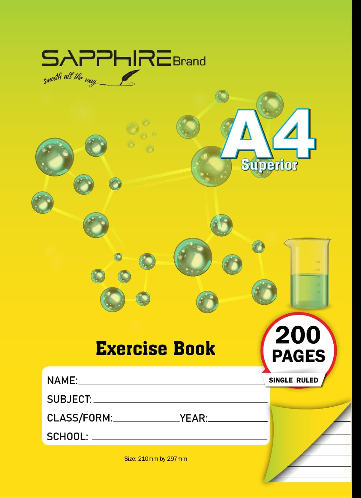 Sapphire Brand A4 Single Ruled exercise book - 200 pages