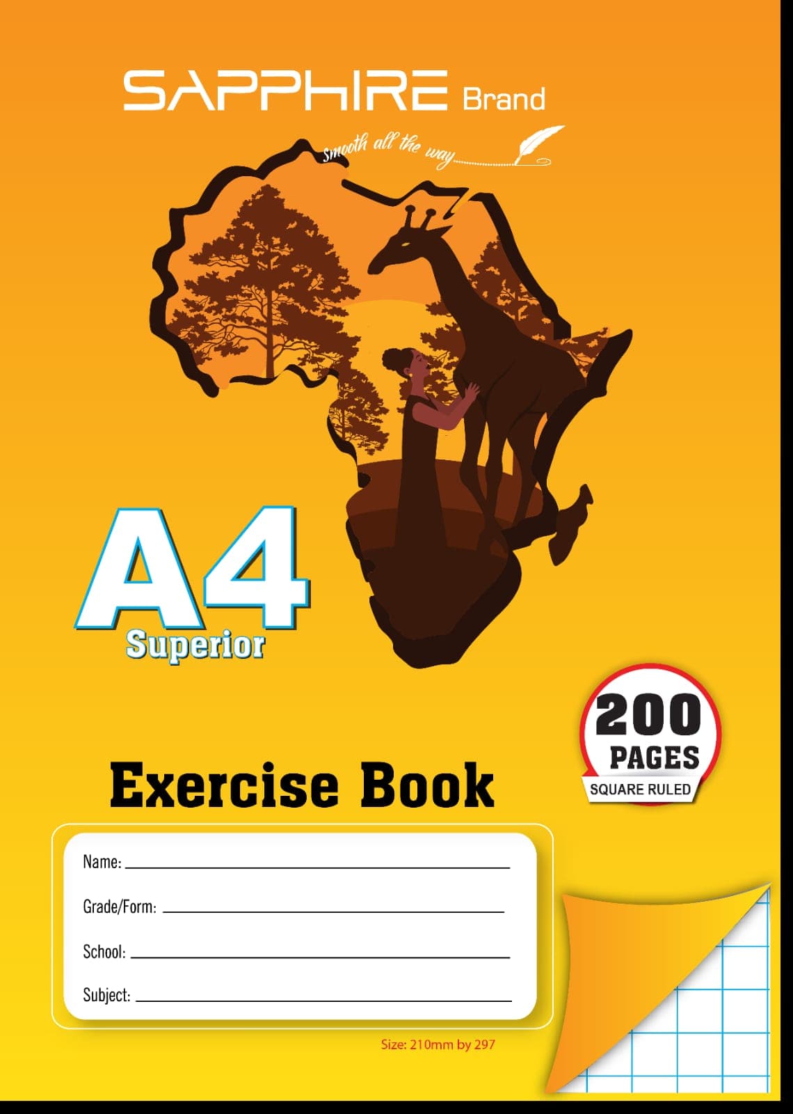 Sapphire Brand A4 Square Ruled exercise book