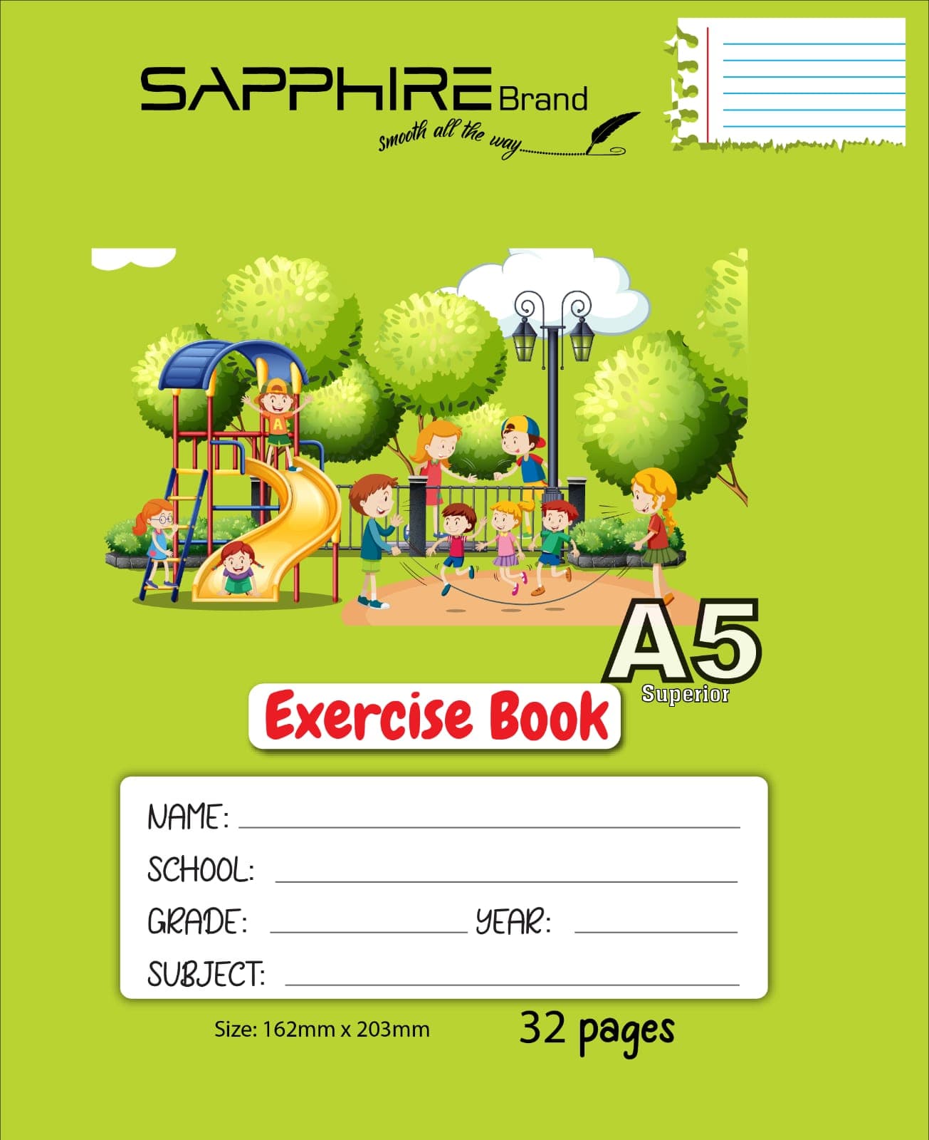 Sapphire Brand A5 Single Ruled exercise book - 32 pages