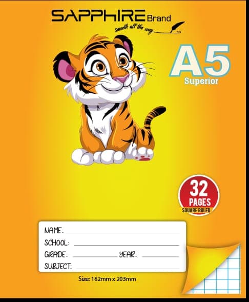 Sapphire Brand A5 Square Ruled exercise book - 32 pages