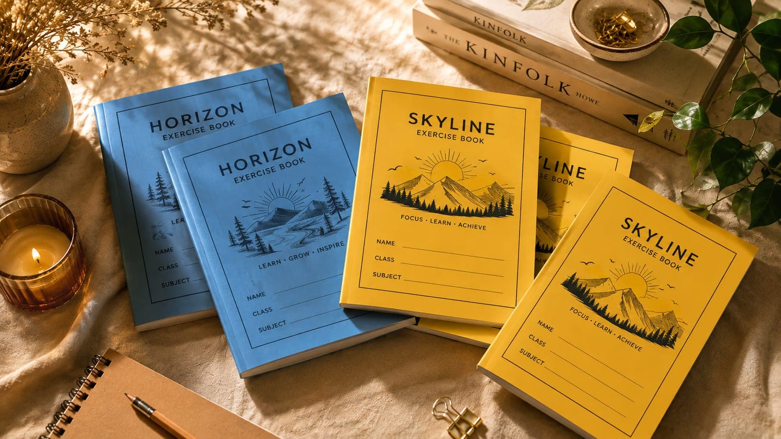 Custom school-branded exercise books